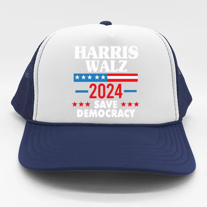 Harris Walz 2024 Save Democracy Trucker Hat