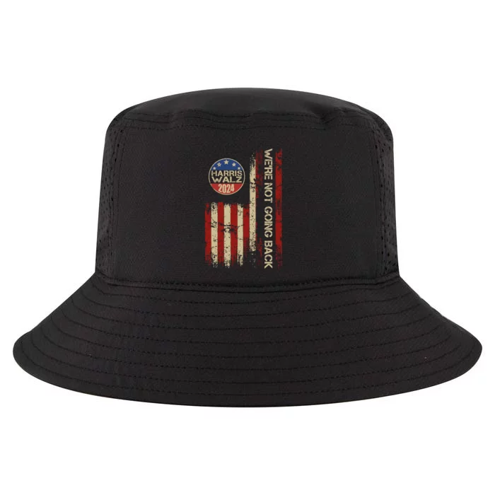 Harris Waltz 2024 Election Were Not Going Back Usa Flag Cool Comfort Performance Bucket Hat