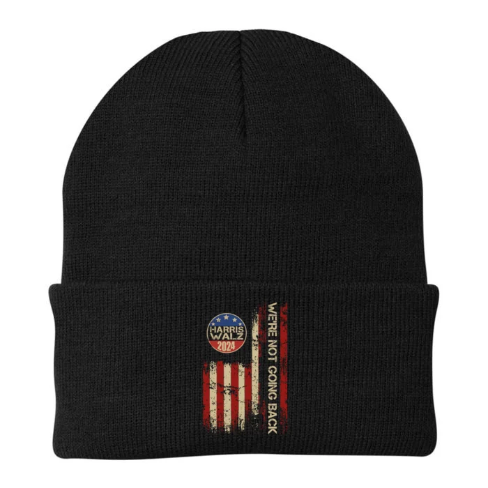 Harris Waltz 2024 Election Were Not Going Back Usa Flag Knit Cap Winter Beanie