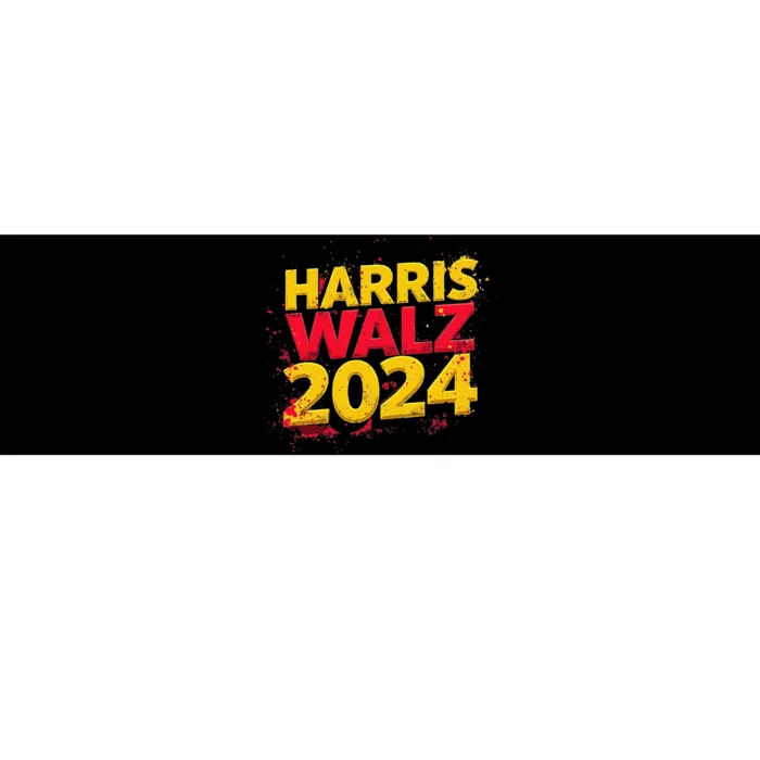 Harris Walz 2024 Typography Vibrant Dynamic Bumper Sticker