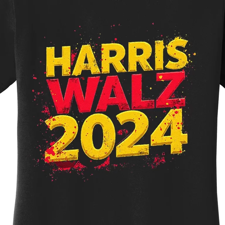 Harris Walz 2024 Typography Vibrant Dynamic Women's T-Shirt