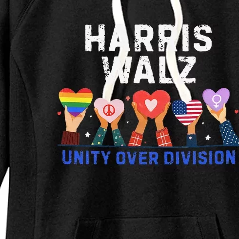 Harris Walz 2024 Unity Over Division Harris Walz 2024 Women's Fleece Hoodie