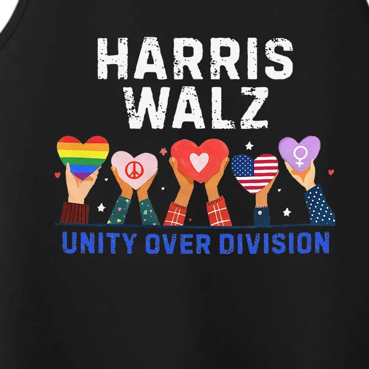 Harris Walz 2024 Unity Over Division Harris Walz 2024 Performance Tank