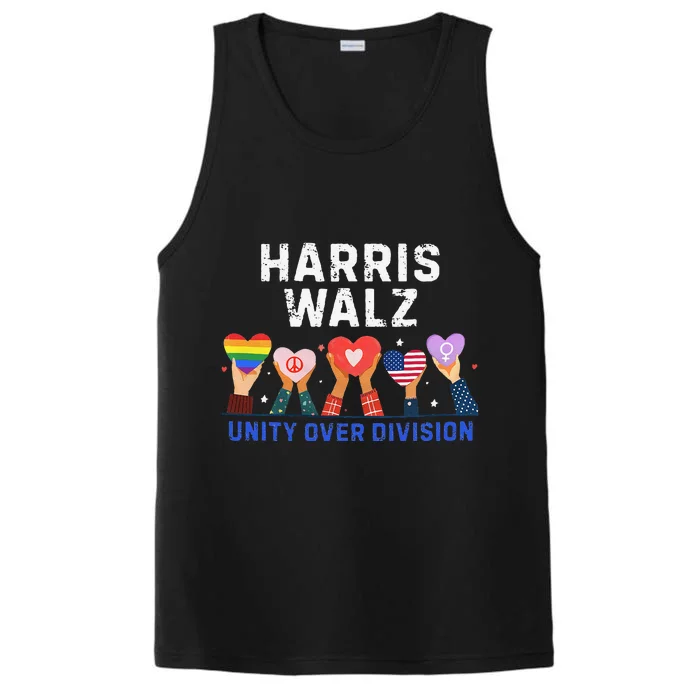 Harris Walz 2024 Unity Over Division Harris Walz 2024 Performance Tank