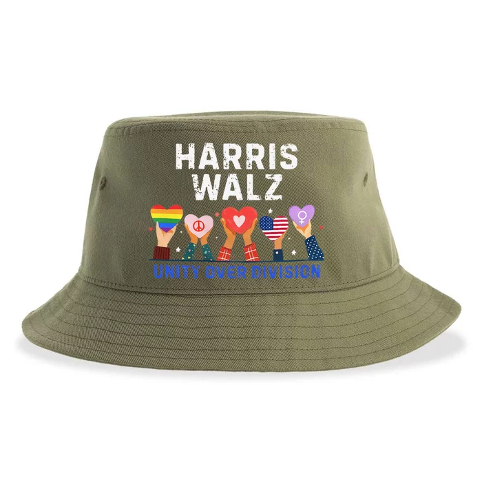 Harris Walz 2024 Unity Over Division Harris Walz 2024 Sustainable Bucket Hat