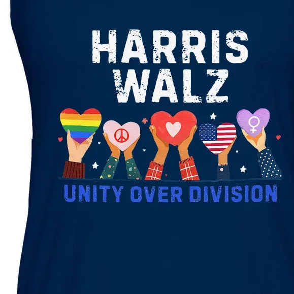 Harris Walz 2024 Unity Over Division Harris Walz 2024 Ladies Essential Flowy Tank