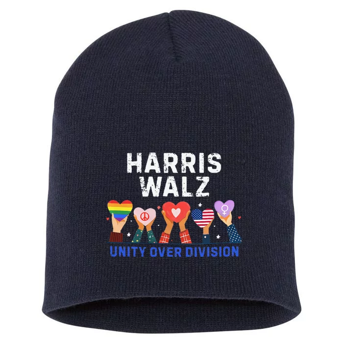 Harris Walz 2024 Unity Over Division Harris Walz 2024 Short Acrylic Beanie