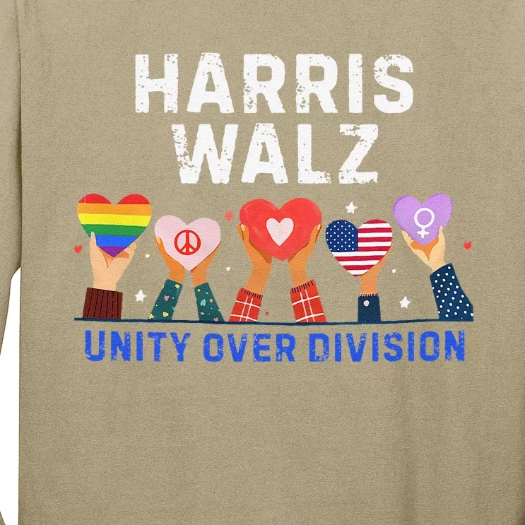 Harris Walz 2024 Unity Over Division Harris Walz 2024 Long Sleeve Shirt