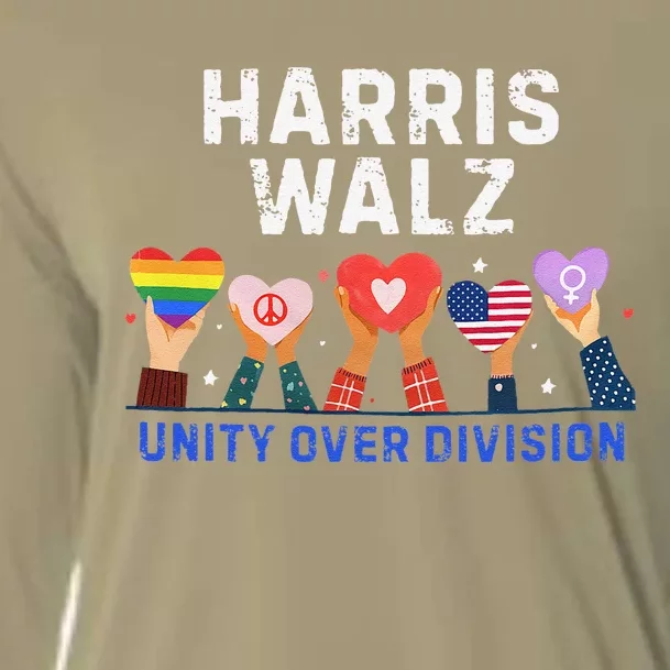 Harris Walz 2024 Unity Over Division Harris Walz 2024 Cooling Performance Long Sleeve Crew