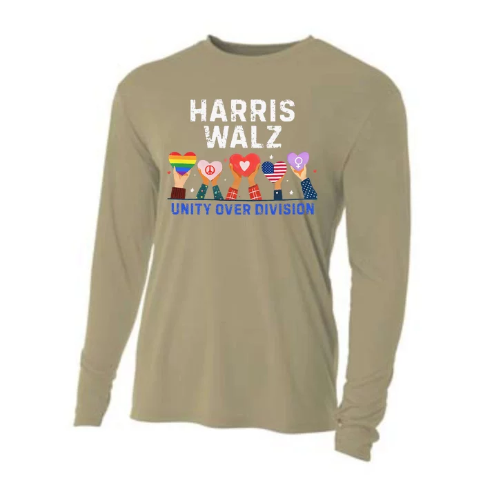 Harris Walz 2024 Unity Over Division Harris Walz 2024 Cooling Performance Long Sleeve Crew