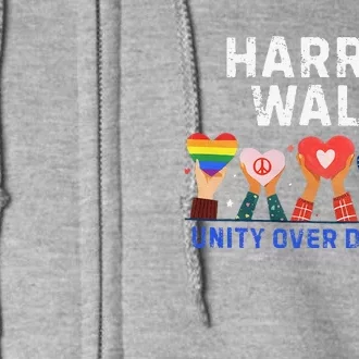 Harris Walz 2024 Unity Over Division Harris Walz 2024 Full Zip Hoodie