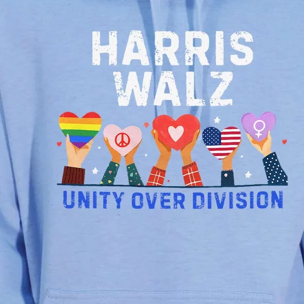 Harris Walz 2024 Unity Over Division Harris Walz 2024 Unisex Surf Hoodie