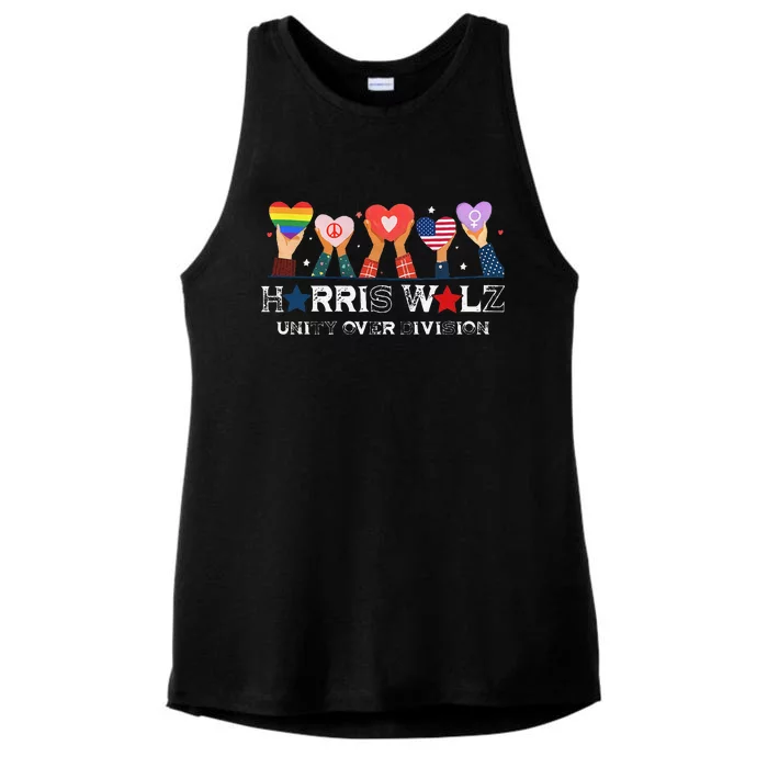 Harris Walz 2024 Unity Over Division Harris Walz 2024 Ladies Tri-Blend Wicking Tank