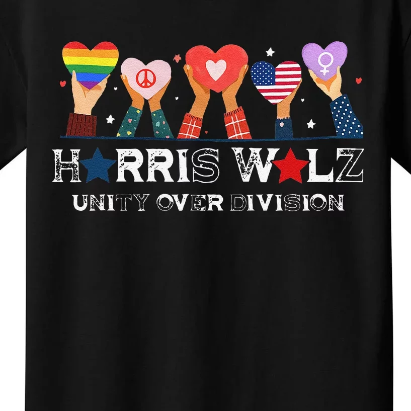 Harris Walz 2024 Unity Over Division Harris Walz 2024 Kids T-Shirt