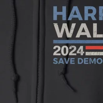 Harris Waltz 2024 Vice President Kamala Harris Tim Walz 2024 Full Zip Hoodie