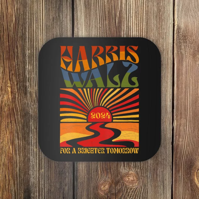 Harris Waltz 2024 For A Brighter Tomorrow Boho Aesthetic Coaster