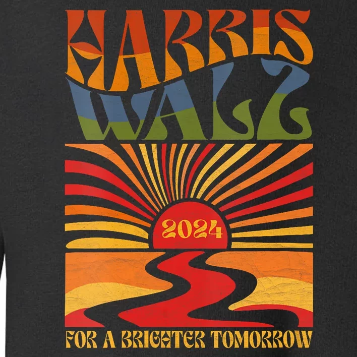 Harris Waltz 2024 For A Brighter Tomorrow Boho Aesthetic Toddler Sweatshirt