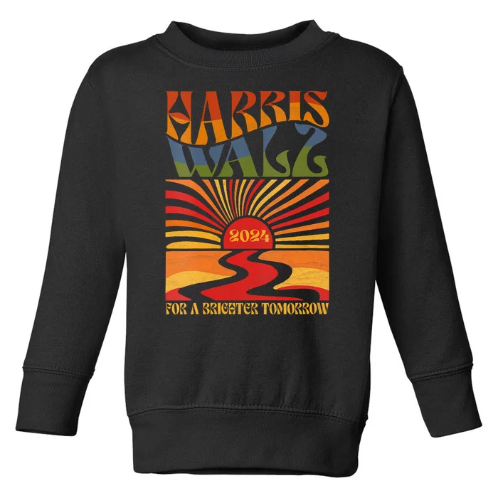 Harris Waltz 2024 For A Brighter Tomorrow Boho Aesthetic Toddler Sweatshirt