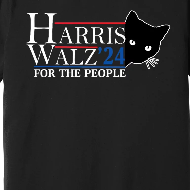 Harris Waltz 2024 For The People Cat Lady Kamala Harris 2024 Premium T-Shirt