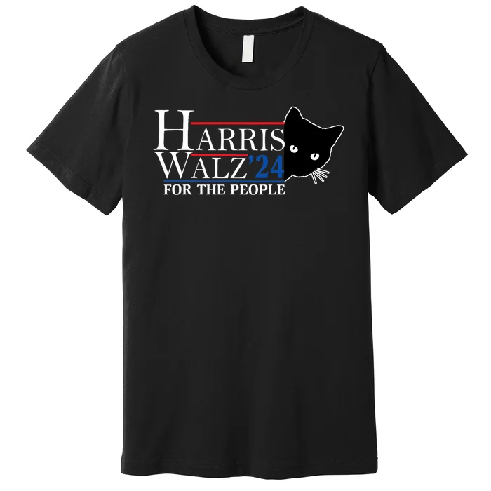 Harris Waltz 2024 For The People Cat Lady Kamala Harris 2024 Premium T-Shirt