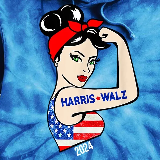 Harris Waltz 2024 Election Female Strong Tie Dye Hoodie