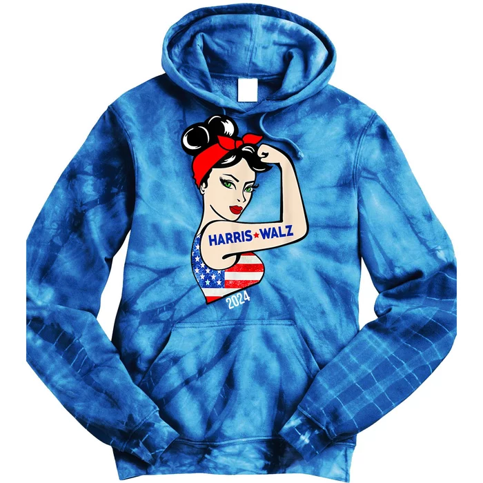 Harris Waltz 2024 Election Female Strong Tie Dye Hoodie