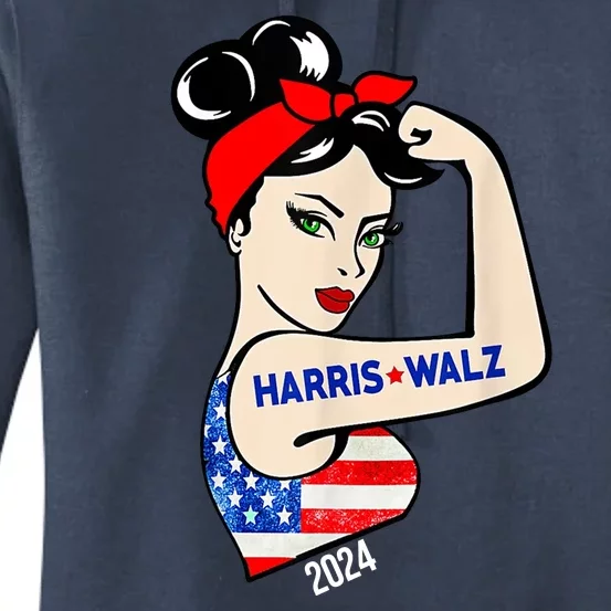 Harris Waltz 2024 Election Female Strong Women's Pullover Hoodie