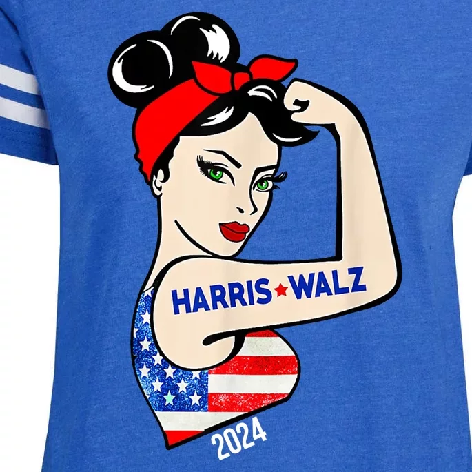 Harris Waltz 2024 Election Female Strong Enza Ladies Jersey Football T-Shirt