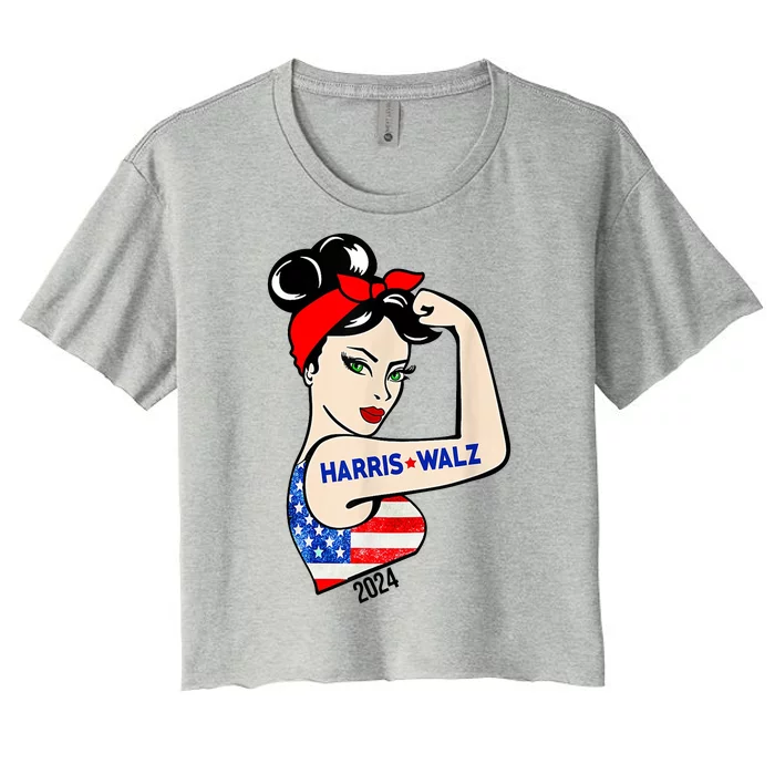 Harris Waltz 2024 Election Female Strong Women's Crop Top Tee