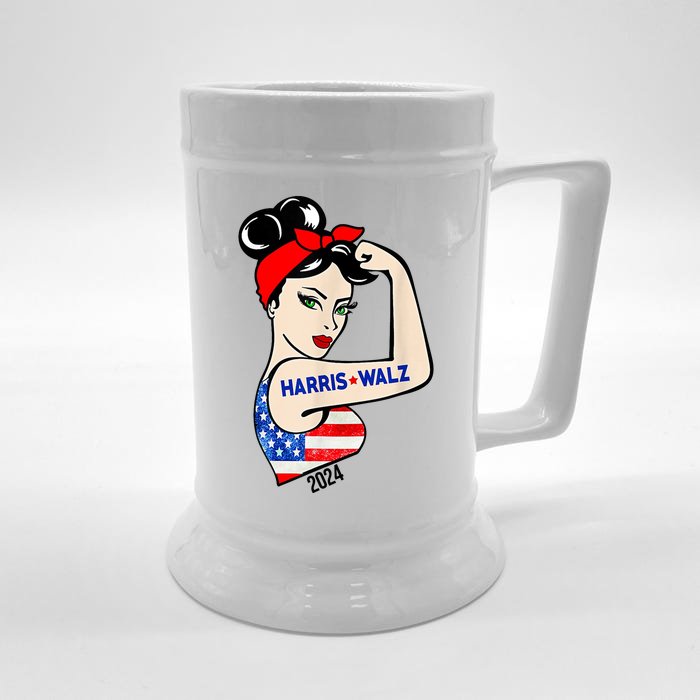 Harris Waltz 2024 Election Female Strong Front & Back Beer Stein