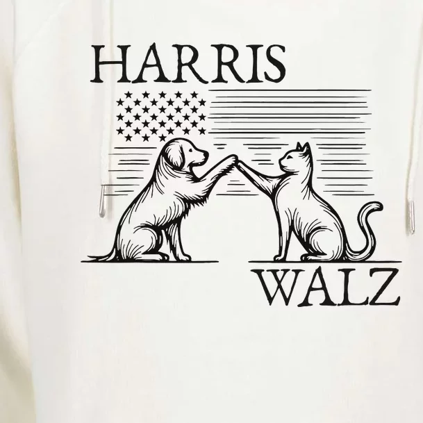 Harris Walz 2024 President Kamala Flag Design Womens Funnel Neck Pullover Hood