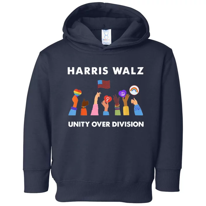 Harris Waltz 2024 Unity Over Division Toddler Hoodie