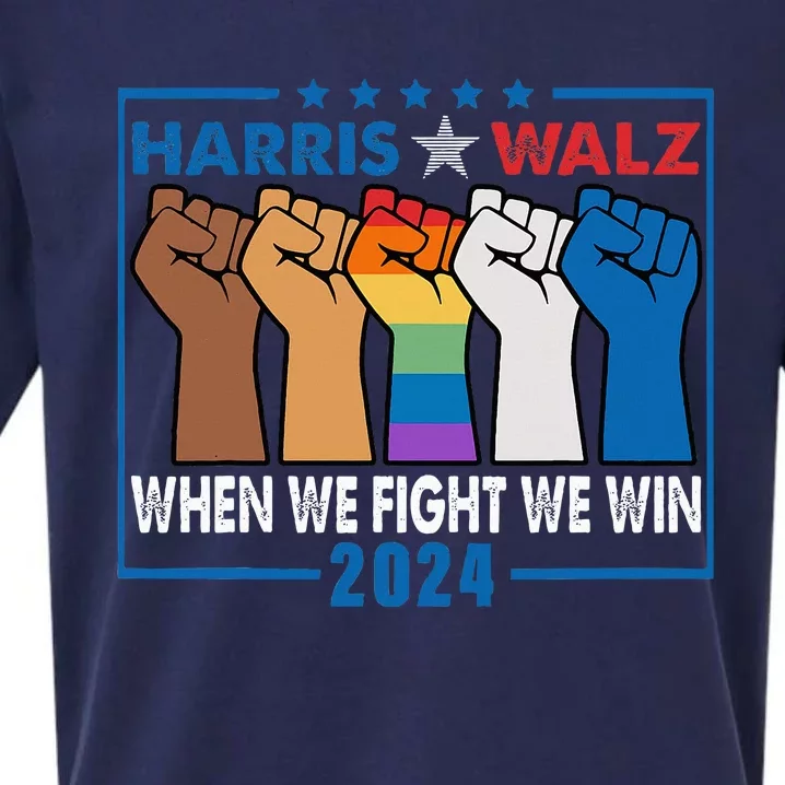 Harris Walz 2024 When We Fight We Win Sueded Cloud Jersey T-Shirt