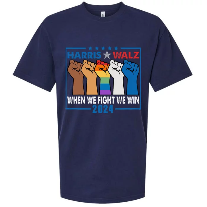 Harris Walz 2024 When We Fight We Win Sueded Cloud Jersey T-Shirt