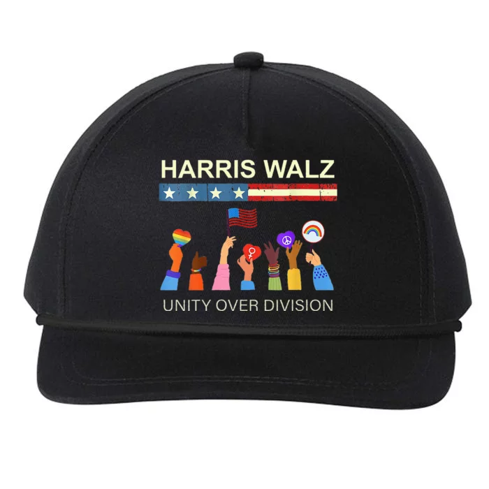 Harris Waltz 2024 Unity Over Division Snapback Five-Panel Rope Hat