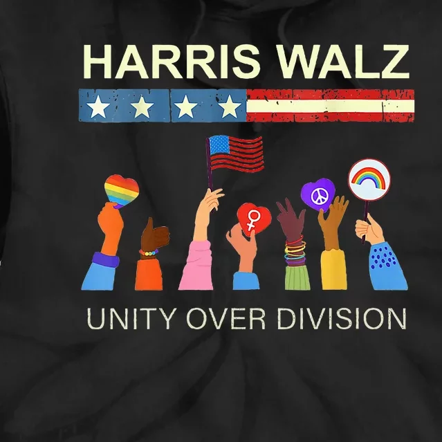 Harris Waltz 2024 Unity Over Division Tie Dye Hoodie