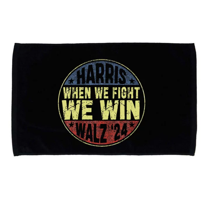 Harris Waltz 2024 When We Fight We Win American Election Microfiber Hand Towel