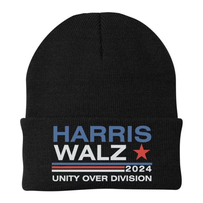 Harris Waltz 2024 Unity Over Division Kamala Harris Tim Walz Knit Cap Winter Beanie