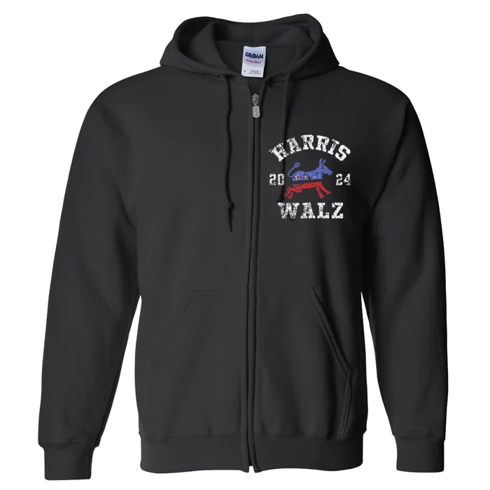 Harris Walz 2024 Election Kamala Harris Tim Waltz 2024 Gift Full Zip Hoodie