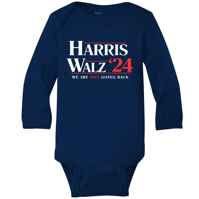 Harris Walz 24 Bold Election Campaign Cool Gift Baby Long Sleeve Bodysuit