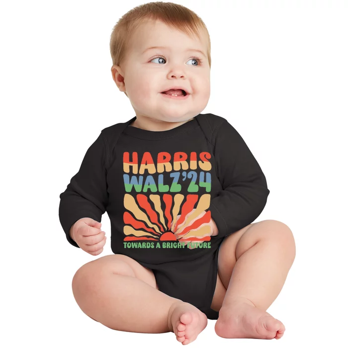 Harris Walz 24 Towards A Bright Future Baby Long Sleeve Bodysuit