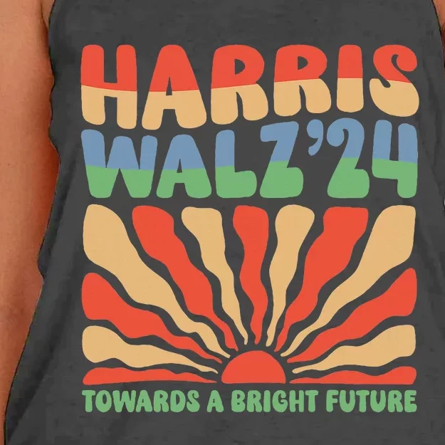 Harris Walz 24 Towards A Bright Future Women's Knotted Racerback Tank