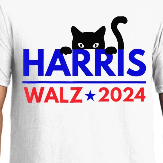 Harris Walz 2024 Funny Cat Election Kamala Pajama Set