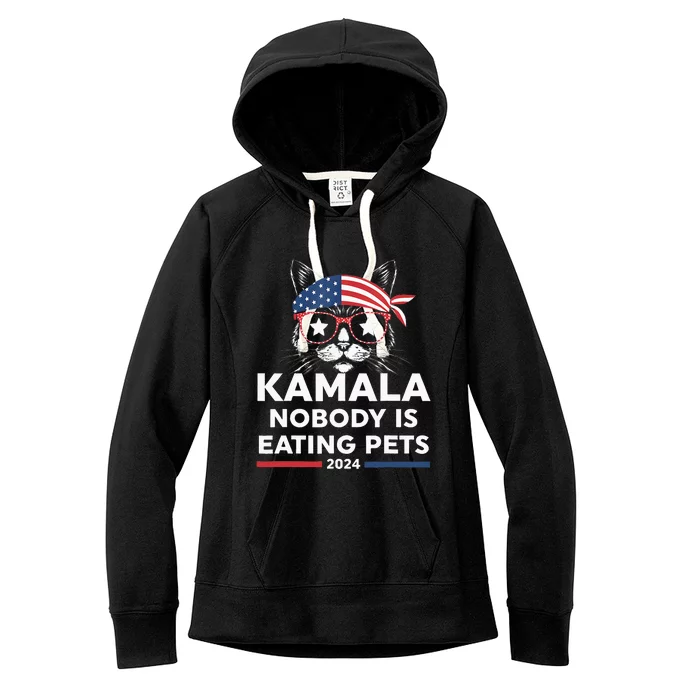 Harris Walz 2024 Nobody Is Eating Pets Women's Fleece Hoodie