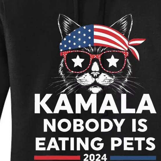 Harris Walz 2024 Nobody Is Eating Pets Women's Pullover Hoodie