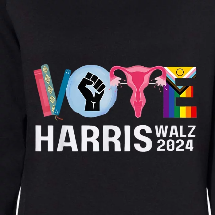 Harris Walz 24 Vote Books Lgbt Election Womens California Wash Sweatshirt