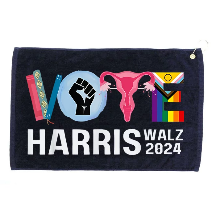 Harris Walz 24 Vote Books Lgbt Election Grommeted Golf Towel