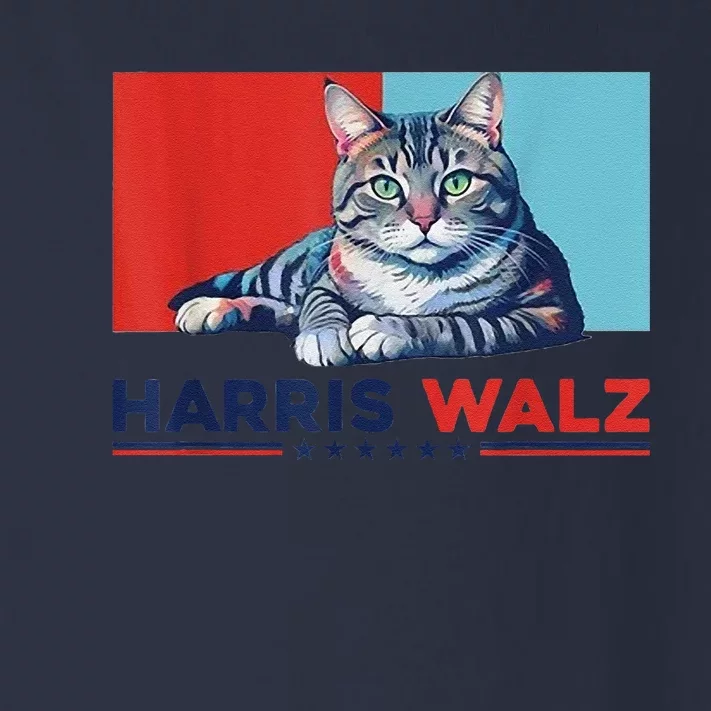 Harris Walz 2024 Funny Cat Election Kamala Harris Toddler Long Sleeve Shirt