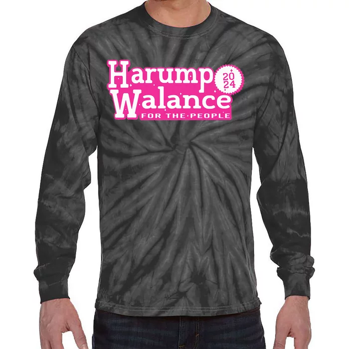 Harump Wallace 2024 Harris Trump Walz Vance Tie-Dye Long Sleeve Shirt