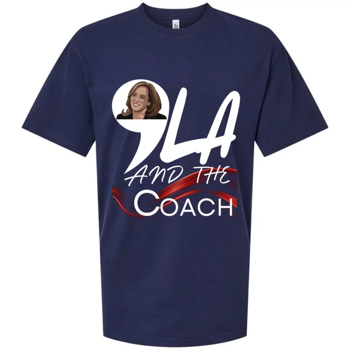 Harris Walz 2024 Comma La And The Coach Kamala Image Great Gift Sueded Cloud Jersey T-Shirt